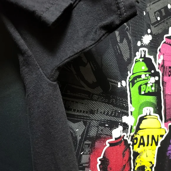 *Vintage* Late 1990's Theory Graffiti Art Spray Cans Shirt - Picture 5 of 6